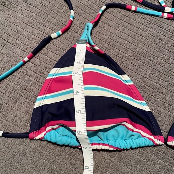 Xhilaration from Target | Two Colorful Lined String Bikini Tops Size Large - Picture 6 of 15